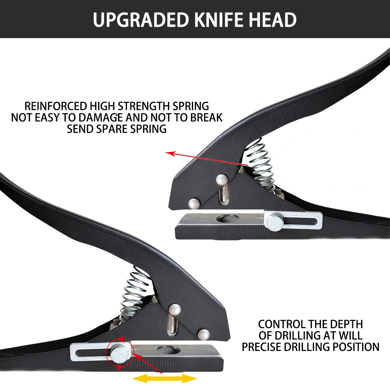 Single Hole Punch, Heavy Duty Single Hole Punch Hole Punches Portable Hand Held for Tags Cards Plastic (15MM Black)