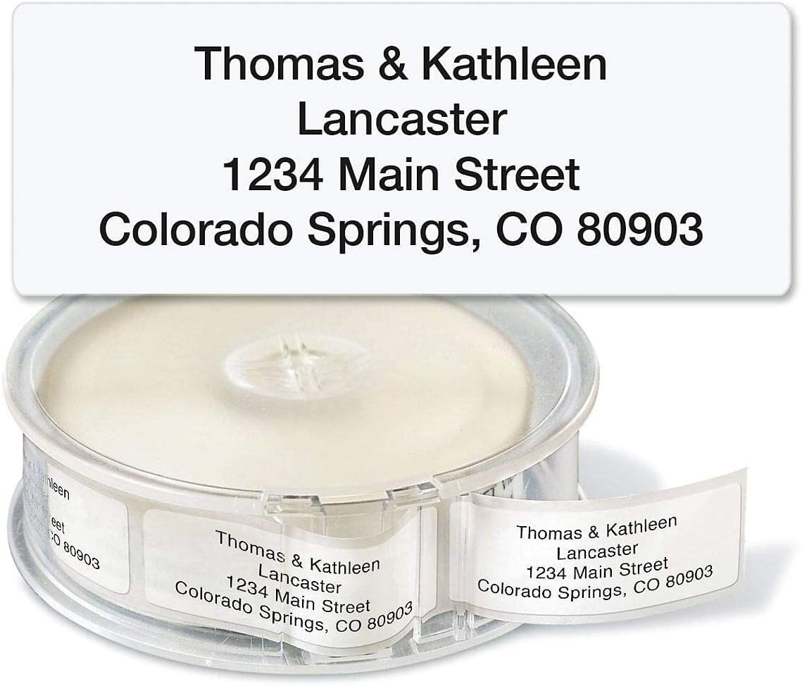 Colorful Images Solid Gloss White Rolled Return Address Mailing Labels with Dispenser, Customize with Name & Shipping Address, 500 Self Adhesive, Easy Peel Sticker Label Roll, 3/4" x 2 1/2"