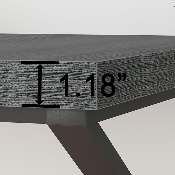 HSH Extra Long Computer Desk, Industrial Metal Wood Home Office Desk, Large PC Laptop Table for 2 Person Executive Writing Work Study Gaming, Bedroom Living Room Dual Monitor Desk, Dark Gray, 70 Inch