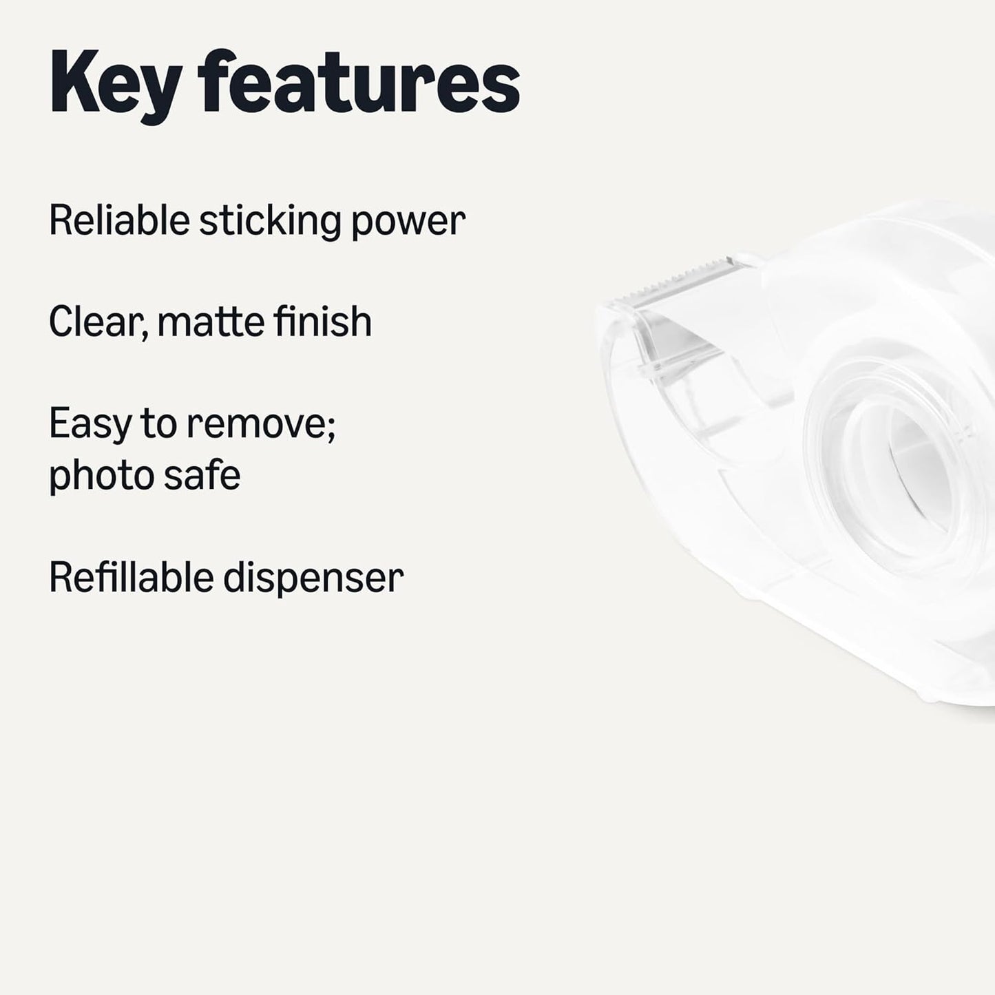 Amazon Basics Matte Finish Tape with Dispenser, Invisible Tape, 3/4" x 300"(8.33 Yards), 3-Pack, Transparent