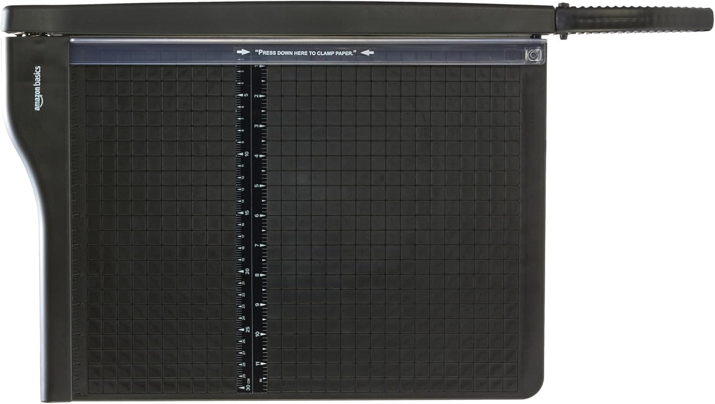 Amazon Basics Paper Trimmer Cutter for Office and Crafts, Heavy-Duty, Portable Paper Slicer, 15-Inch, 10-Sheet Cardstock