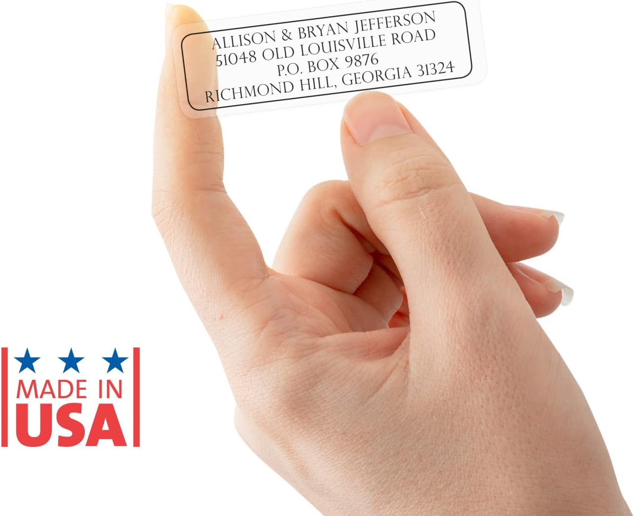 Clear Outline Rolled Address Labels / 500 Personalized Return Address Labels/Designer Address Stickers in Elegant Plastic Dispenser