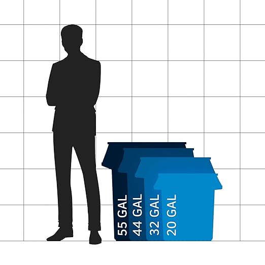 55 Gallon Gray Round Commercial Trash Can with Lid