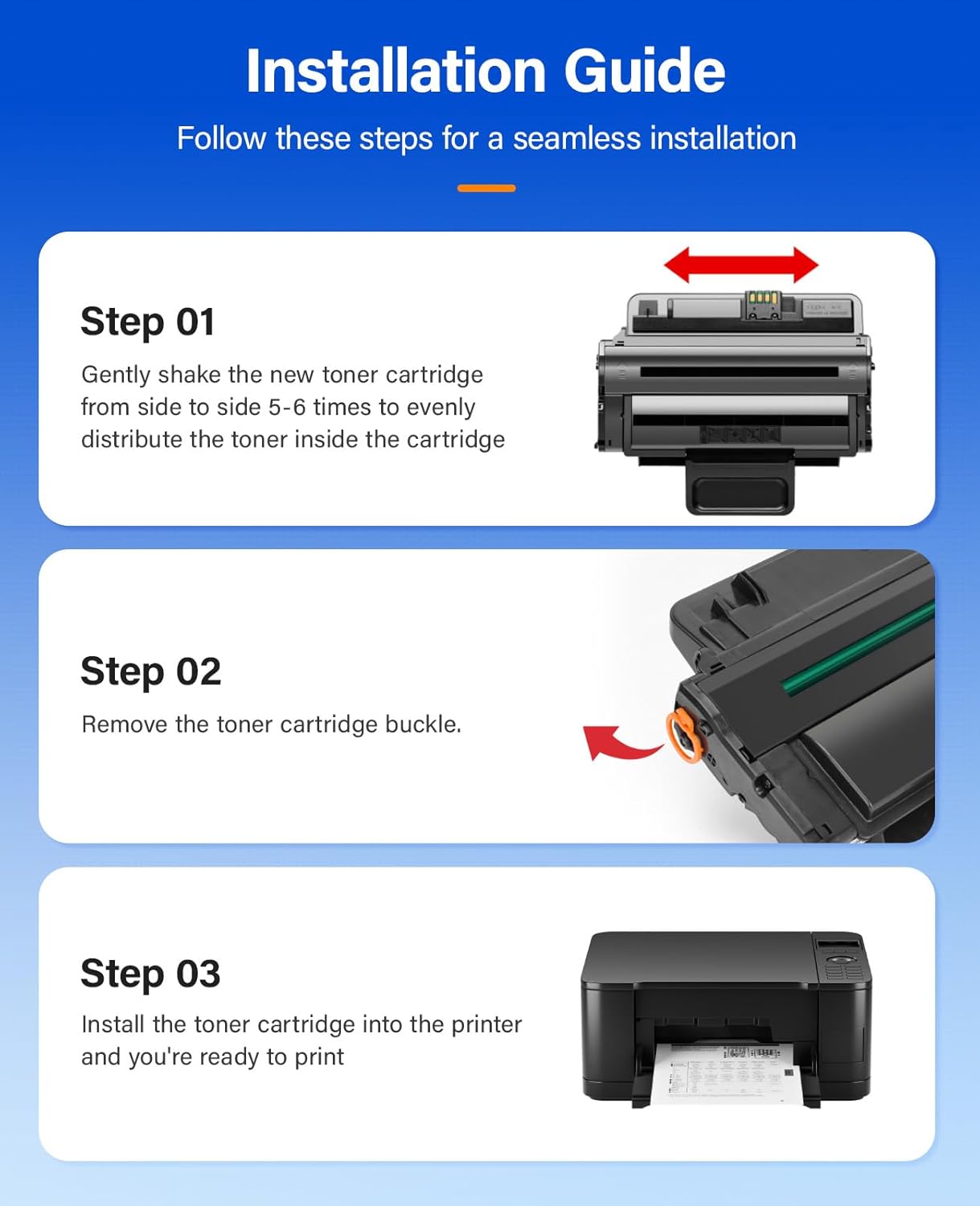 MLT-D209L Toner Cartridge Black 1-Pack High-Yield Replacement for Samsung MLT-D209L D209L 209L Compatible with Samsung SCX-4824 SCX-4824FN 4825 4826 2853 SCX-4826FN 4828 SCX-4828FN ML-2855 ML-2855ND