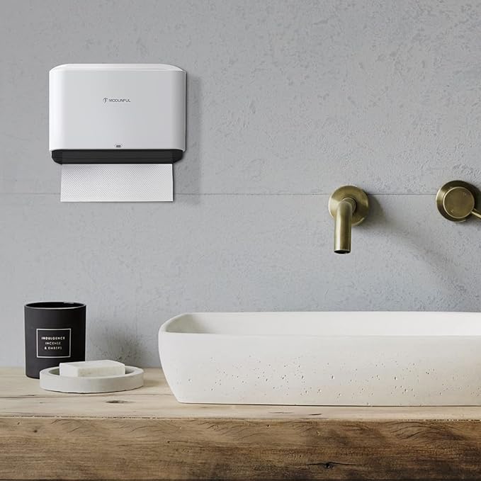 Paper Towel Dispenser, Paper Towel Holder Wall Mount, Bathroom Hand Paper Towels Dispensers, No-Hole Installation Multifold/Trifold/C Fold Paper Towel Dispenser