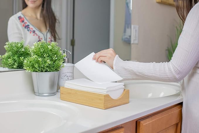 200 Paper Towels Cloth-Like Hand Tissue Paper Napkins, Disposable Hand Towels for Bathroom Guests, Disposable Face Towel for Guest, Washcloths or Dinner Napkin, Made in USA, White