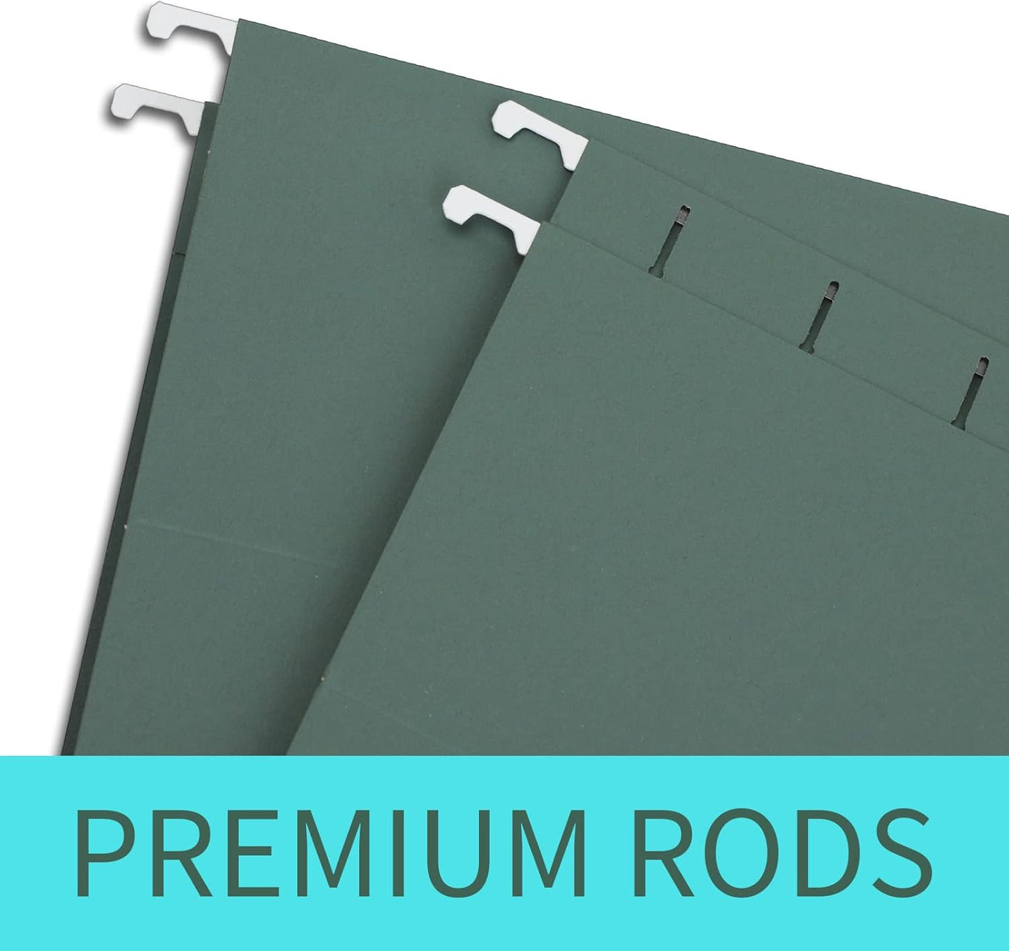 HERKKA Extra Capacity Hanging File Folders, 30 Pack Reinforced Hang Folders with Heavy Duty 2 Inch Expansion, Designed for Bulky Files, Medical Charts, Letter Size, Green