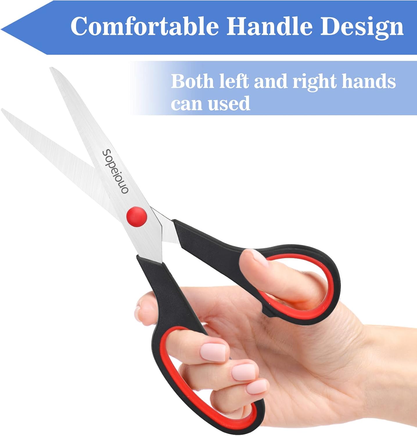 Scissors Set of 24-Pack, 8" Scissors All Purpose Comfort-Grip Handles Sharp Scissor for Office Home School Craft Sewing Fabric Supplies, High/Middle School Student Teacher, Right/Left Hand