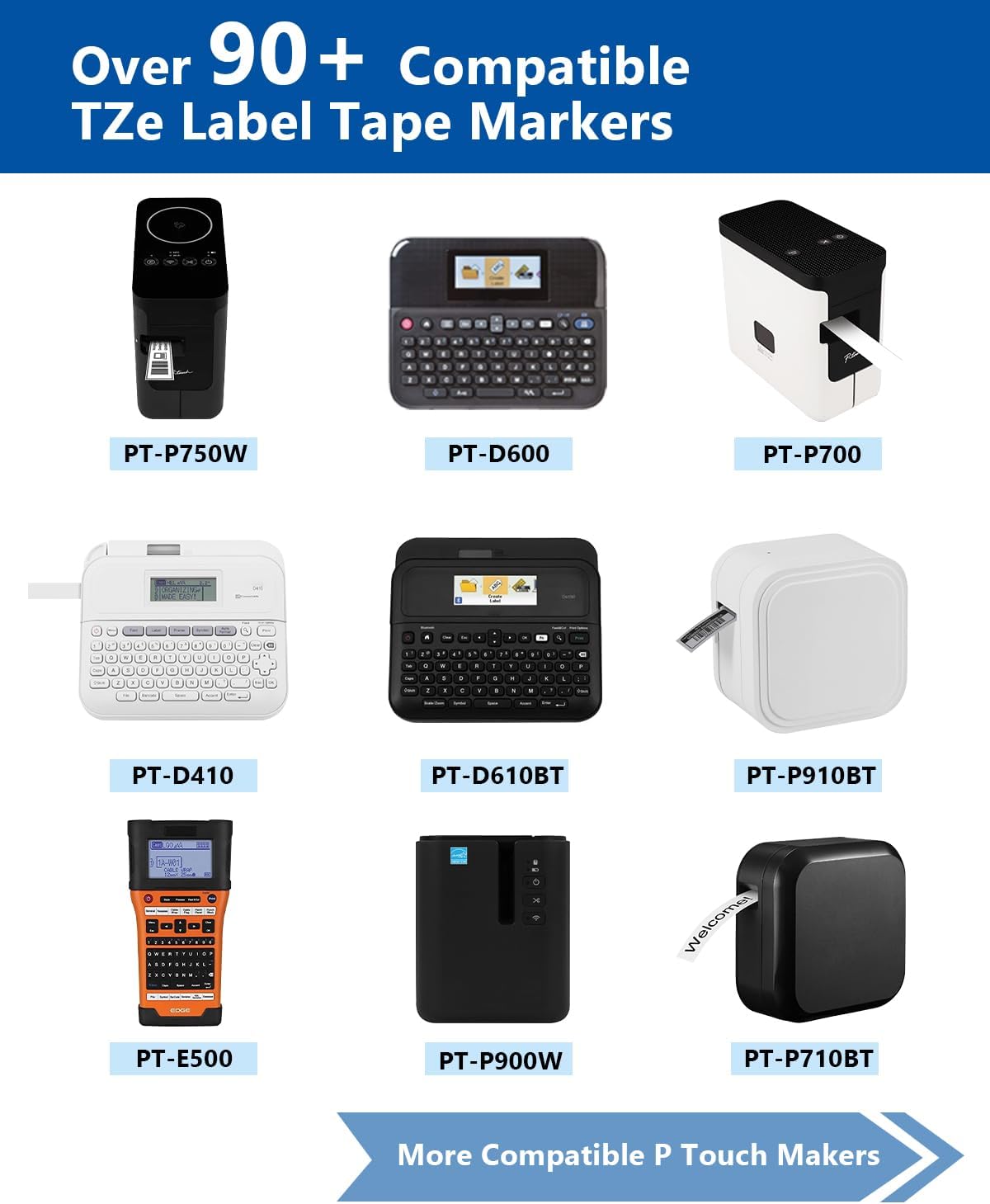 24mm .94 Laminated White TZ Tape Compatible with P Touch Label Tape 1 Inch TZe-251 TZe251 TZ251 Refills for Ptouch PT-D600 PT-D610BT PT-P710BT D400 (Black on White, 3-Pack)