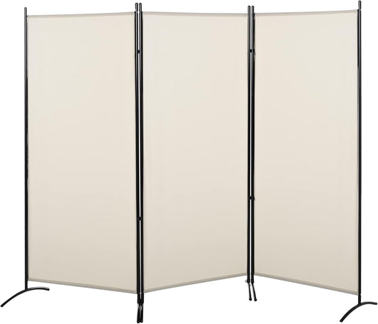 NicBex Room Divider 3 Panel Room Dividers with Fabric Panels Partition Room Dividers and Folding Privacy Screens 6FT Wall Divider for Home, Office, Room Separation,99.5"W x 19.75"D x 71.75"H, White