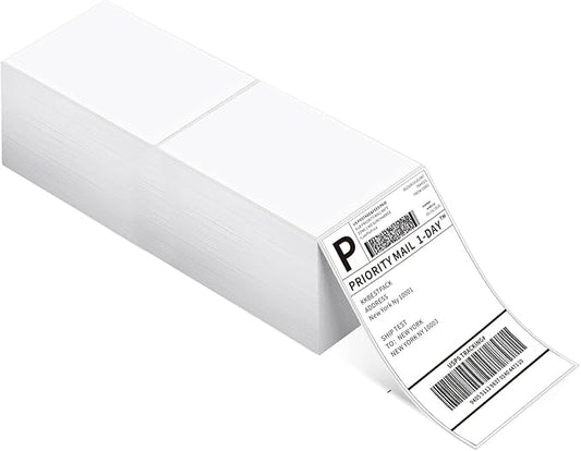 KKBESTPACK Mailing Labels – 2000 Fanfold 4 x 6 Direct Thermal Shipping Labels