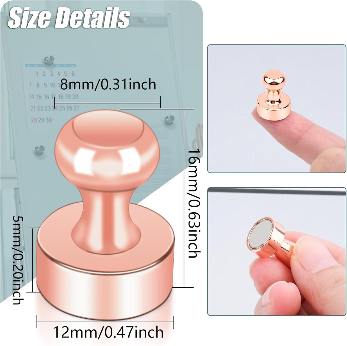 50 Pack Fridge Magnets, 4 Color Small Strong Rare Earth Magnets for Whiteboard, Push Pin Neodymium Magnet Refrigerator Magnet for Office, Classroom, Kitchen, Home