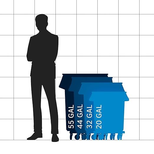 32 Gallon Yellow Round Commercial Trash Can with Lid and Dolly