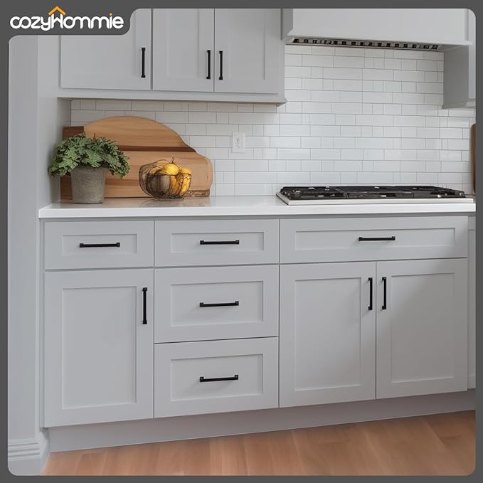 Shaker Style Grey RTA Base Drawer Cabinet by Solid Wood for Kitchen, Bathroom, Bedroom or Office with 3 Drawers and Soft Close(24" W x 24" Depth x 34-1/2" H)