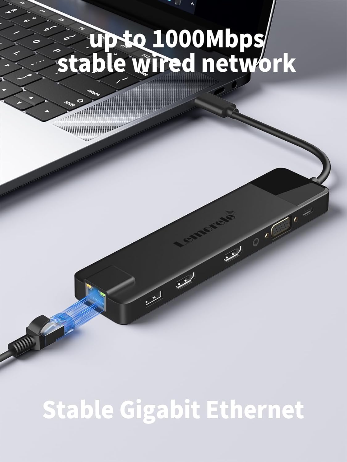 Lemorele 13 in 1 USB C Docking Station for Triple Monitors, Dual 4K HDMI, 1000M RJ45, VGA, 4 USB 3.0/2.0, SD/TF, 3.5MM Audio, USB C 3.0, 100W PD, Compatible with Type C Laptops