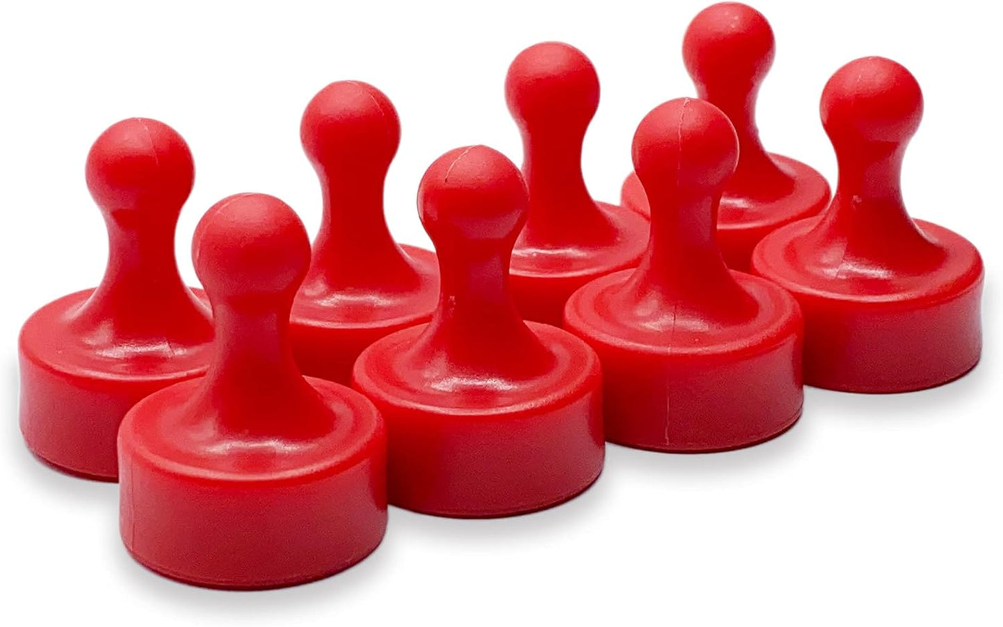 GLASSBOARD STUDIO Powerful Neodymium Magnets, Pawn-Shaped - Strong Fridge/Refrigerator and Whiteboard Magnet, Ideal for Office, Kitchen, Crafts - Rare Earth, Heavy Duty (8, Red)