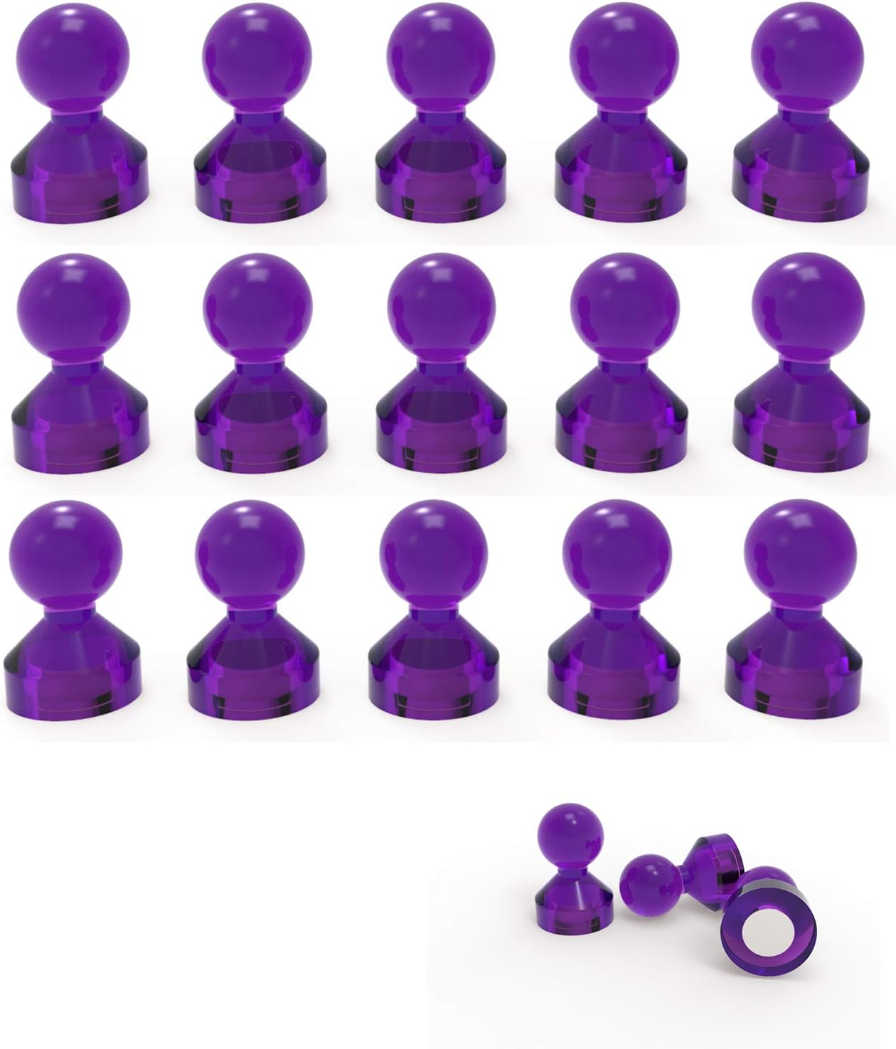 Ant Mag Magnetic Push Pins Strong Push Pin Magnets for Fridge Whiteboards Calendars Maps in School & Office Pack of 18 Purple