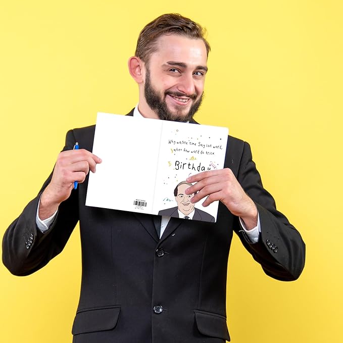 Funny The Office Birthday Cards for Boss Manager Colleague Coworker Women Men, Humorous Birthday Card for Office Fans, Last Minute Bday Gift for Dad Mom Him Her