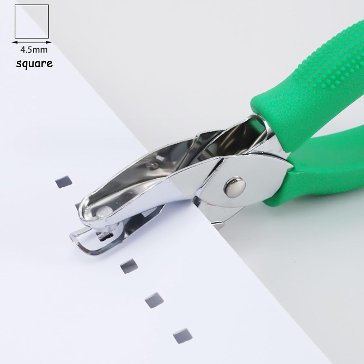 Handheld Square Hole Punch, 1/6 Inch Hole Size, Craft Paper Puncher, Single Pack, Ideal for DIY Projects and Office Use