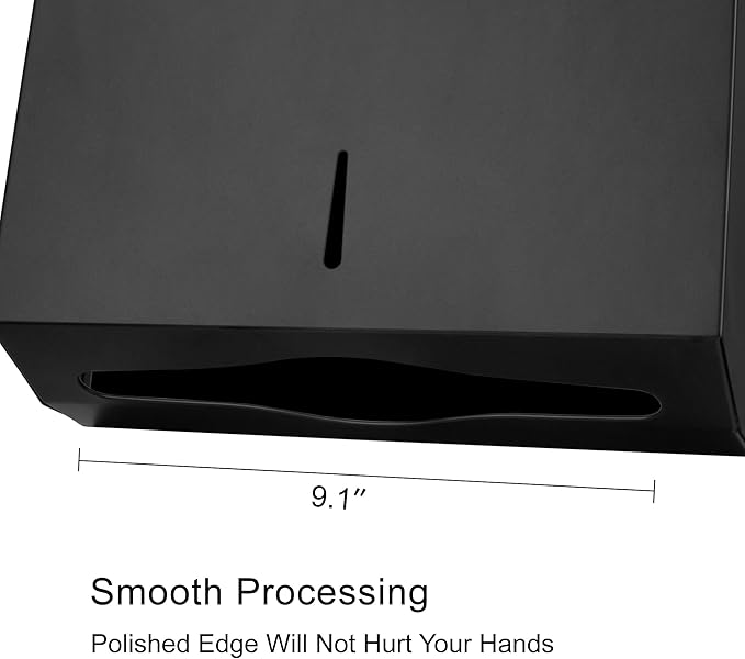 Paper Towel Dispenser, Commercial Stainless Steel Tri-fold/Multi-fold/C-Fold Paper Towel Holder Wall Mount Key (Black)