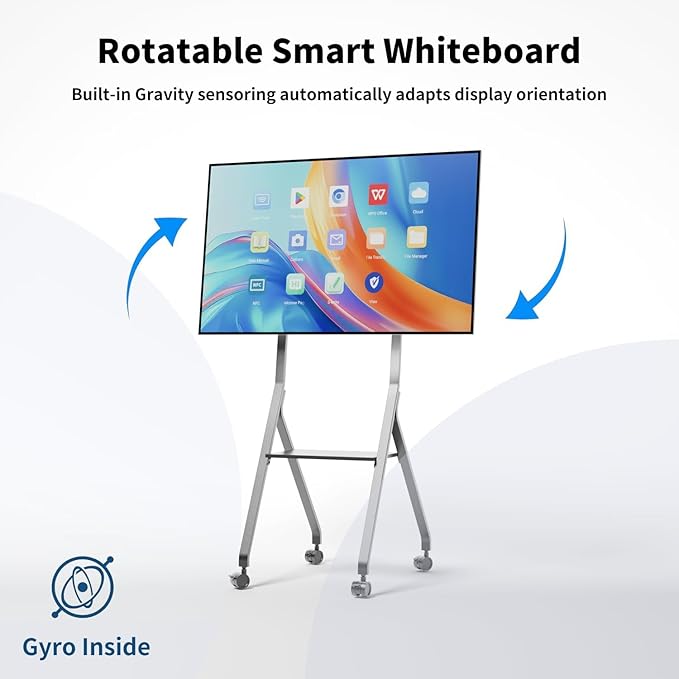 TIBURN FLIP HUB 55" S2 Android 13.0 4K UHD Rotating Smart Board | Digital whiteboard, Ideal for Hybrid Work, Interative Conference and Classroom Electronic Presentation Board with Flip Mobile Stand