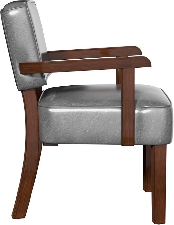 PU Leather Accent Chair, Oversized Living Room Chairs with Soft Seat and Armrests, Armchair for Bedroom, Dinning, Reading, Waiting Rooms