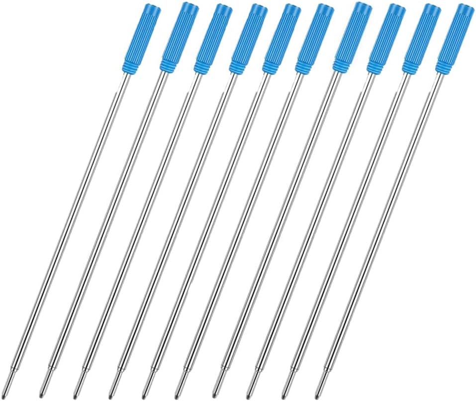 MengRan 4.5'' Ballpoint Ink Pen Refills for Twist Pens,1mm Medium Tip, Compatible with Cross Pen Refills (8511)(10 Pcs Blue Ink)