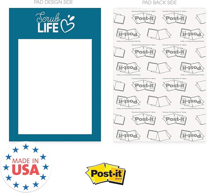 Nursing Sticky Note Pads / 4" x 6" Repositionable Snarky Medical Sticky Notes / 5 Humorous Designs / 50 Sheets Per Pad Set of 5 / Made in USA