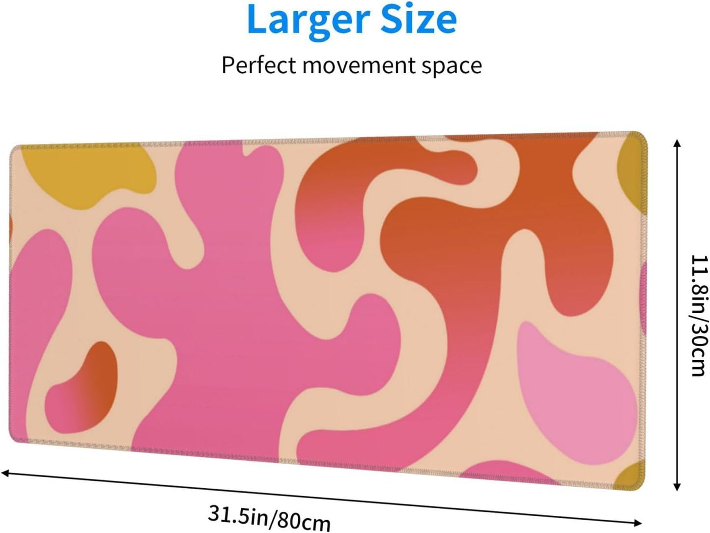 Extended Gaming Mouse Pad, Large Gaming Mouse Waterproof with Stitched Edges, Non-Slip Desktop Pad for Home and Office, Level Up Your 31.5x11.8 Inch… (Abstract Painting)