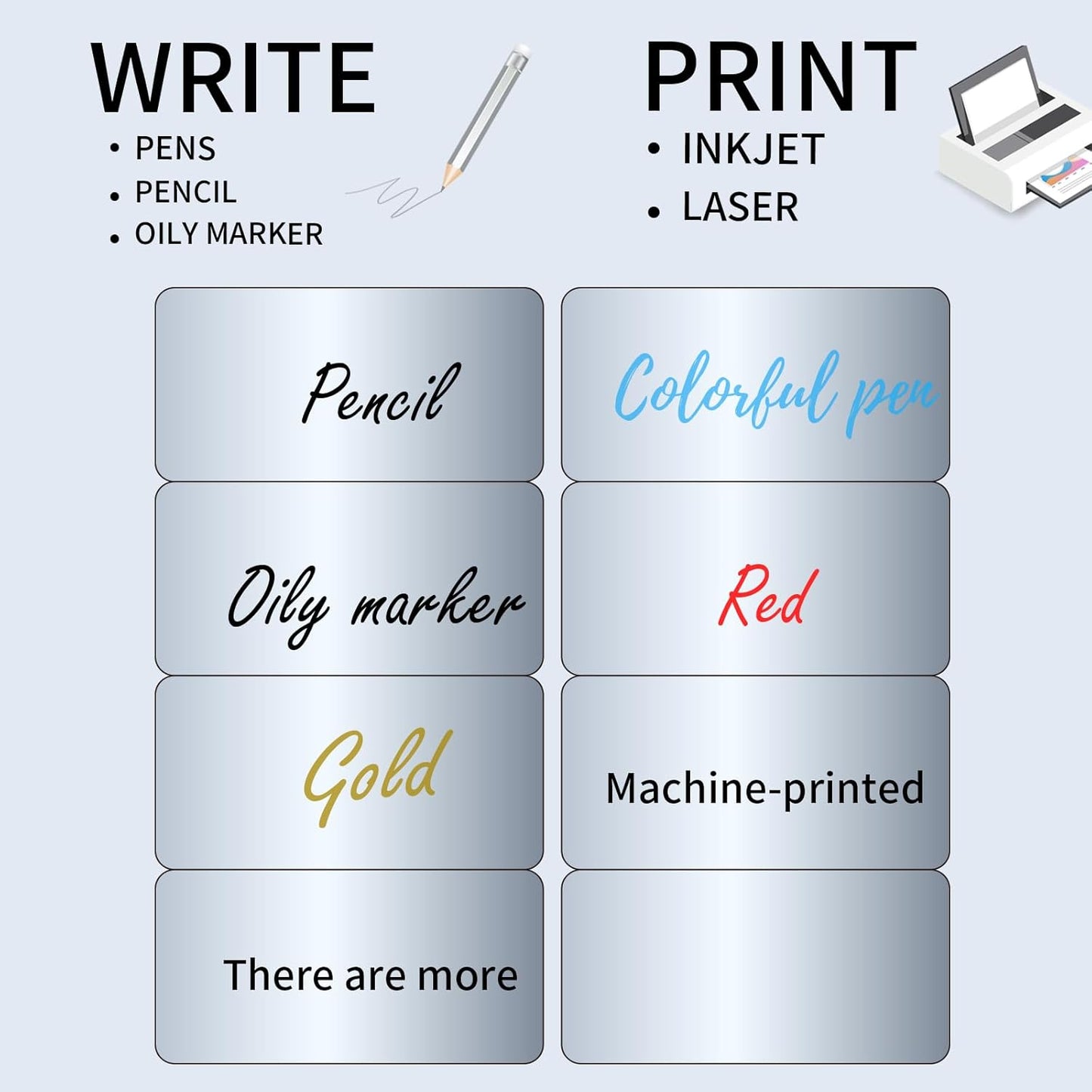 STARLIBOO Shipping Labels Stickers, 2"×4" Printable Silver Mailing Labels for Laser/Inkjet Printing- Matte Silver, Permanent Adhesive Sticker