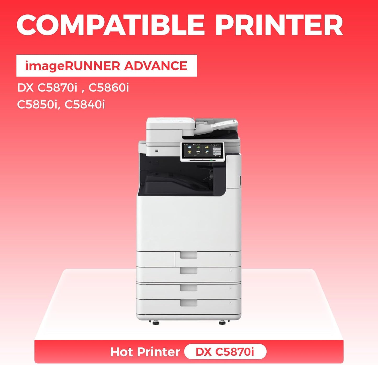 GPR-61 GPR61 Toner Cartridge Set 4-Pack with chip High Yield Replacement for Canon GPR-61 GPR61 3763C003AA for ImageRUNNER Advance DX C5840i C5850i C5860i C5870i Printer Ink Black Cyan Magenta Yellow