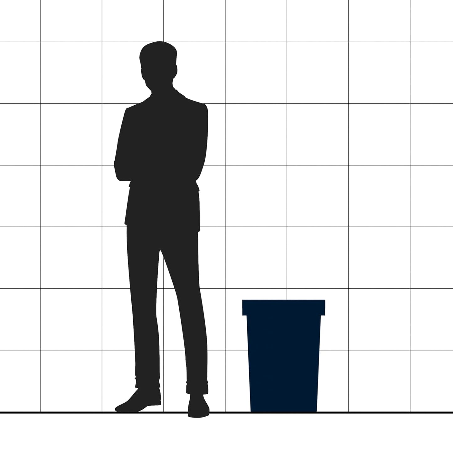 19 Gallon Grey Square Commercial Trash Can