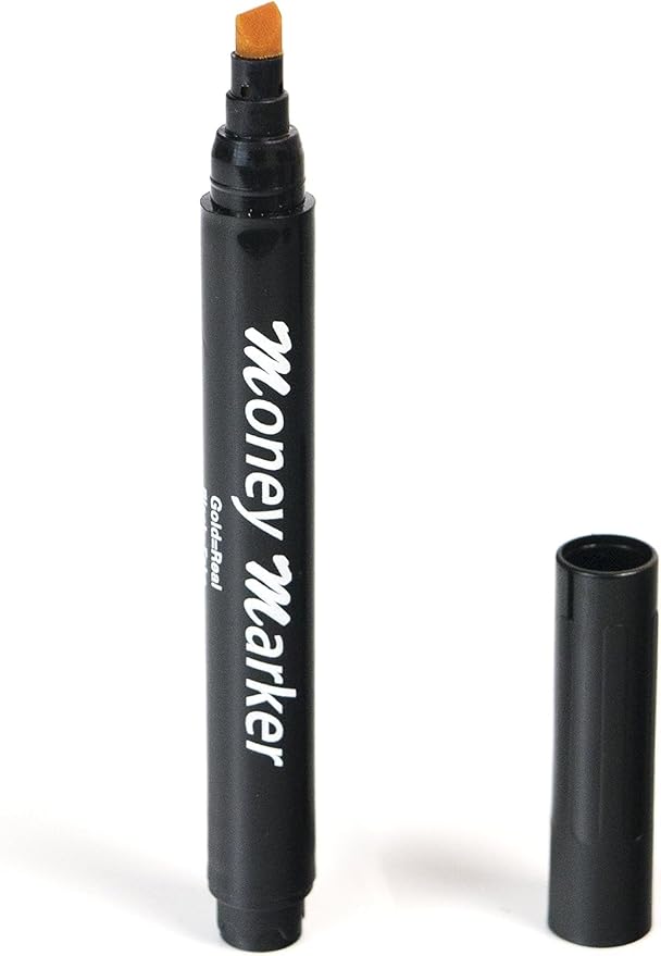Money Marker (2 Counterfeit Pens) - Counterfeit Bill Detector Pen with Upgraded Chisel Tip - Detects Fake Counterfit Bills, Universal Currency Detectors Pack