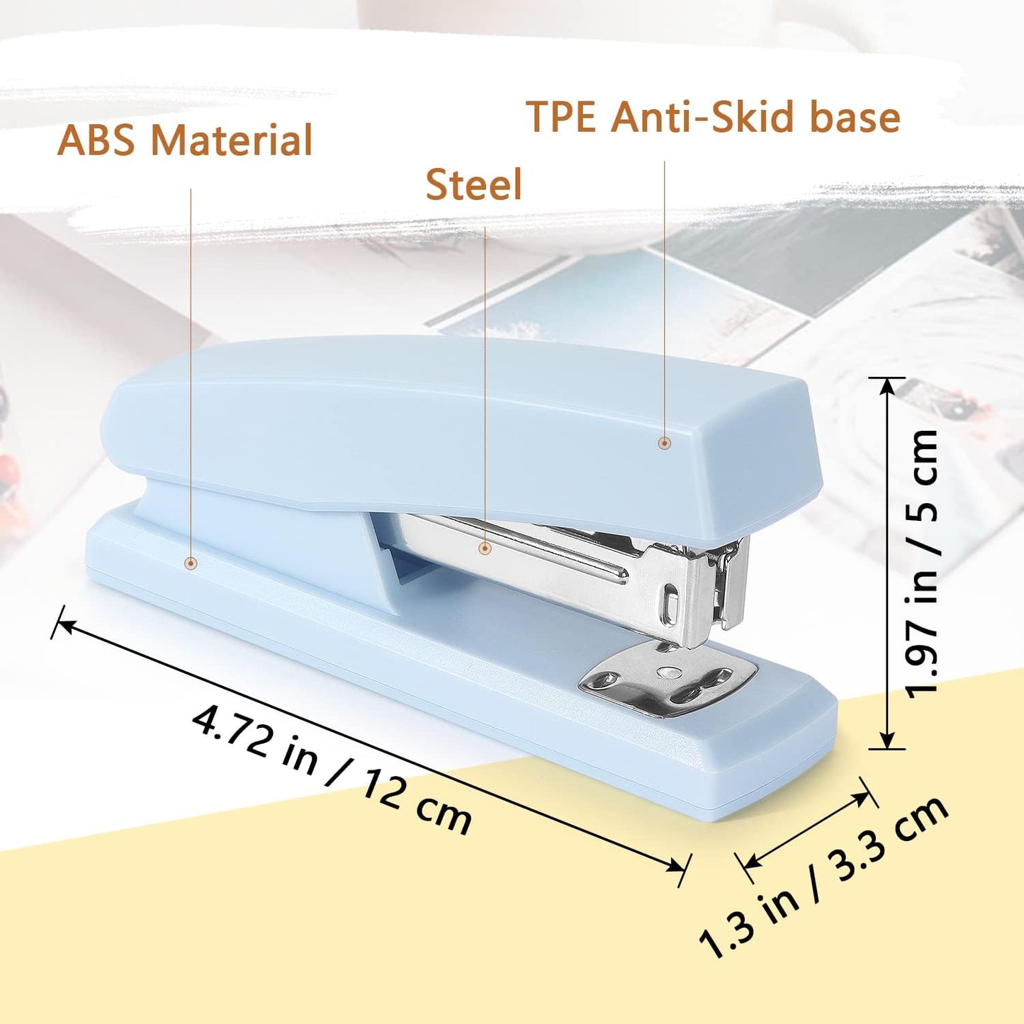 Tamaki Stapler, Office Stapler, Small Staplers for Desk, Blue