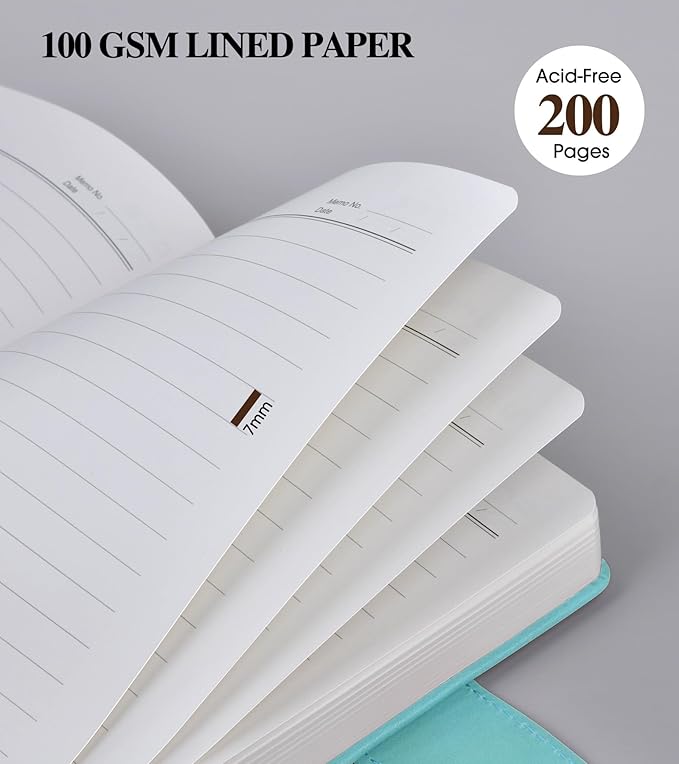 Lined Journal Notebook for Men, A5 Leather Journals for Writing Women, Hardcover Notebooks for Work,School,Note Taking,Travel,Business,Personal daily Diary,200 Page College Ruled (5.9" x 8.4")