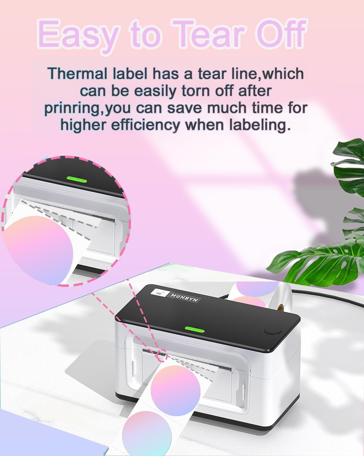 2''2'' Flower Thermal Sticker Labels, 500 Self-Adhesive Direct Thermal Labels/1 Roll, Multi-Purpose for DIY Logo Design, Name Tag, QR Code, Nebula