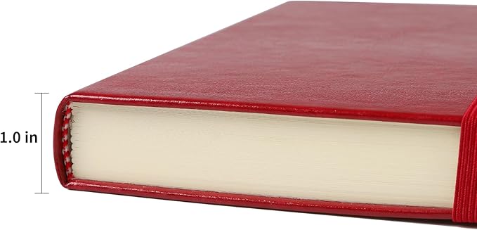 Journal Notebook Journal for Men/Women Journals for Writing A5 180Sheets 360Pages College Ruled Notebook 100gsm Lined Paper Leather Hardcover Journal 5.9'' X 8.4'' (Red)