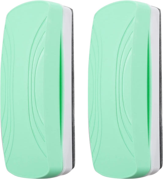 Ddaowanx Whiteboard Eraser, Magnetic Dry Erase Eraser, Glass Board Eraser,School and Office Supplies, Pack of 2 (Light Green)