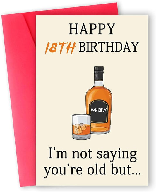 Funny 18th Birthday Card for Son Daughter, Funny 18th Birthday Decorations for Boys Girls, Cool Gifts for 18 Year Old Her Him Birthday, Unique 18 Bday Gift Ideas