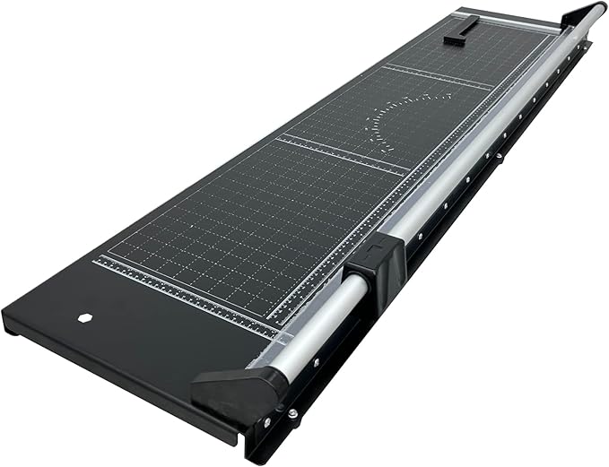 TECHTONGDA Rotary Paper Trimmer, 48" Cut Length, Professional Paper Cutter with 2 Spare Blades, Angle Line, Self-Sharpening, 8-10 Sheets Capacity for Offices, Schools and Crafts