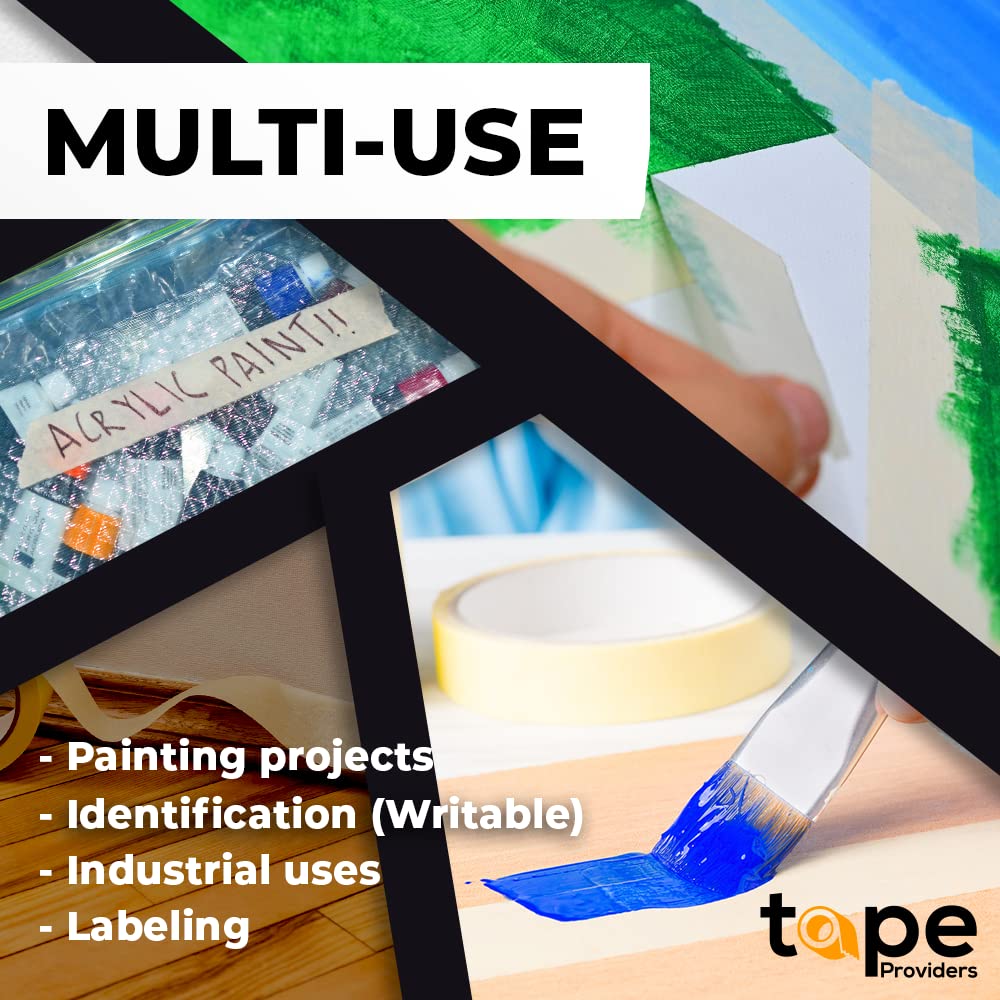 WOD MT5 Utility Grade Masking Tape, 2 inch x 60 yds. (Pack of 24) for Home or Office air-Dry Painting, Labeling, & Packing. Leaves no Residue