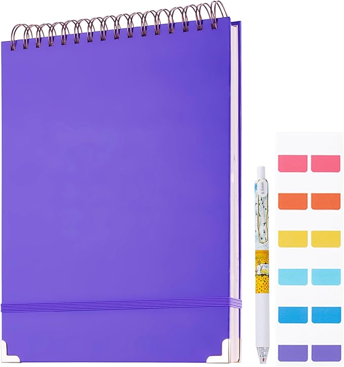 Top Spiral Notebook 8.5x11 in,Steno Notebooks Top Spiral 240 Pages, Inner Pocket College Ruled, Hardcover Steno Pads, Left-Handed,Spiral Notepads for Work, School, Office, Business