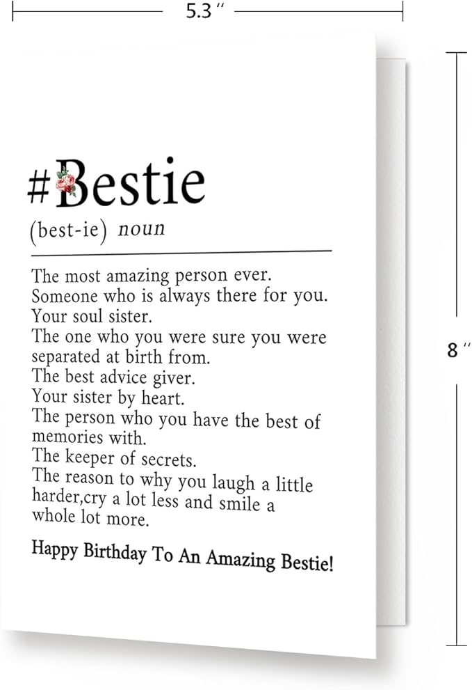 Funny Birthday Card for Women Sister, Happy Bday Gifts for Bestie, Bestie Birthday Card, Friendship Birthday Card, Best Friend Birthday Card