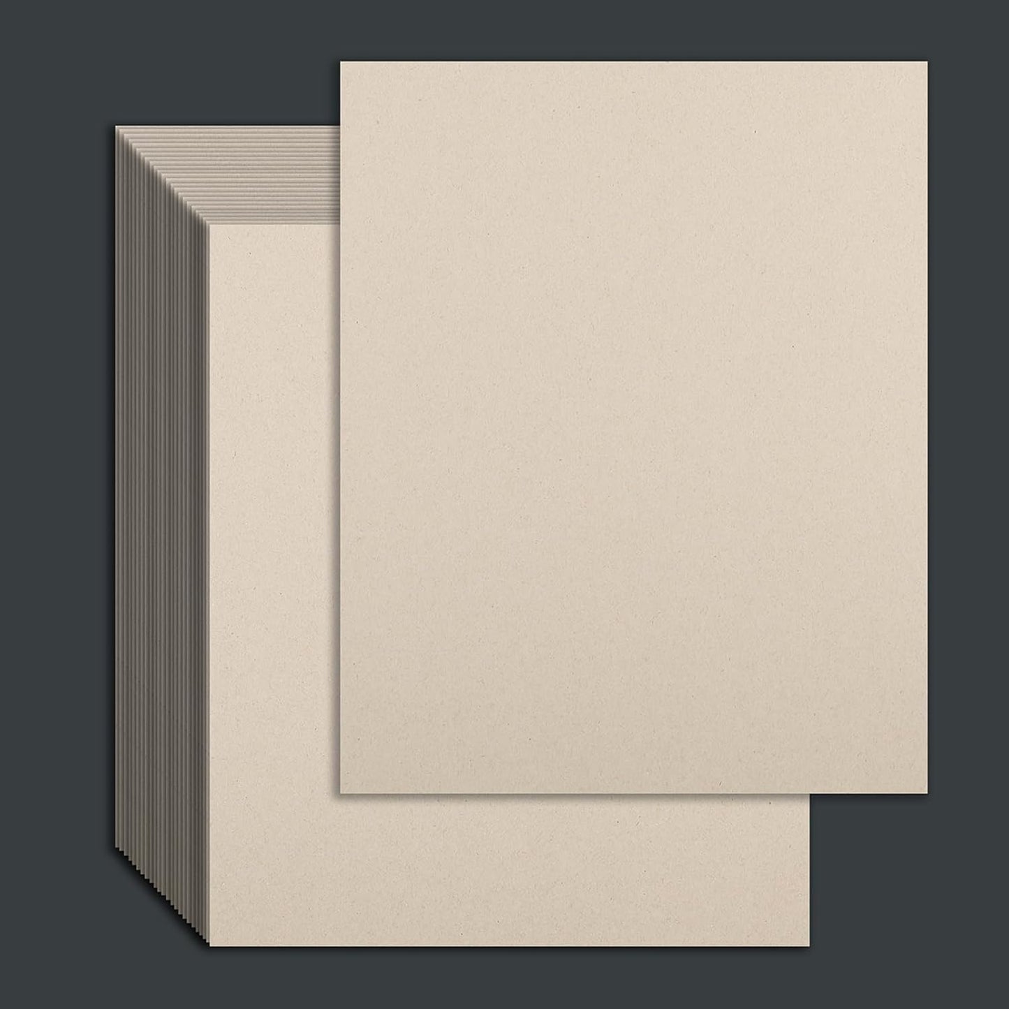 25 Pcs Book Board, Binder Board, Cover Board, Heavy Duty Chipboard for Book Binding, DIY Cardboard (Gray, 10 x 12.5 Inch 80PT)