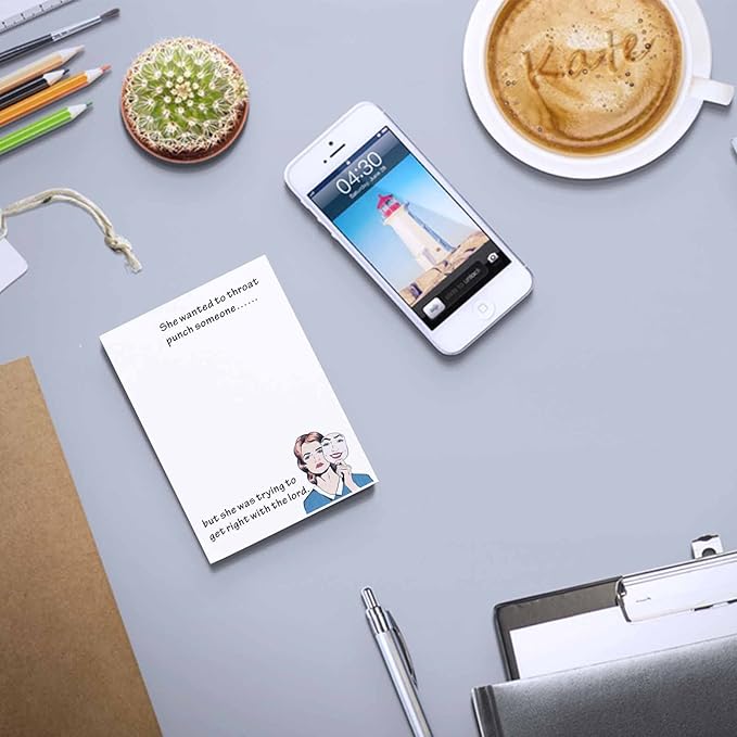 DUGUTUL 4 Funny Novelty Memo Pads,4 x 5.5 in(10x14cm),200 sheets,Coworker Gifts for Women,Funny Notepads for Office,Women Office Note Pad,Perfect Novelty gift for Boss,Coworker,Friend or Family(A)