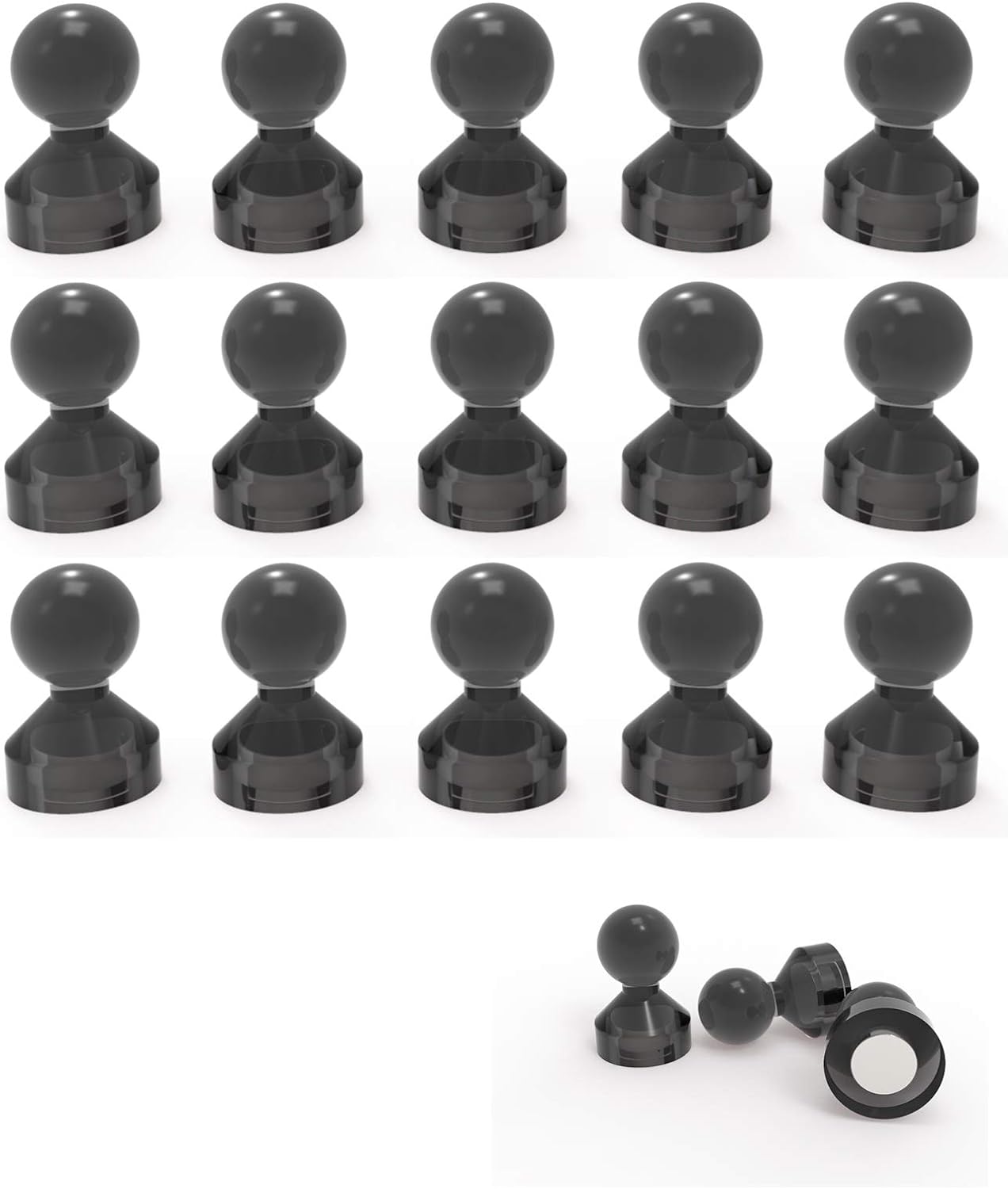 Ant Mag Magnetic Push Pins Strong Push Pin Magnets for Fridge Whiteboards Calendars Maps in School & Office Pack of 18 Black