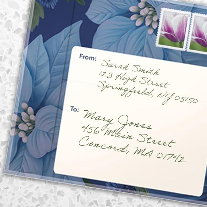 Freshcut Paper Pop Up Cards, Mini Blue Poinsettia, 6 Inch Mini Sized Forever Flower Bouquet 3D Popup Greeting Cards, Christmas Card, Holiday Card, Blank Notecard & Envelope