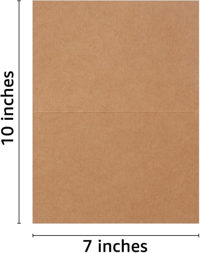 50 Pack Blank Cards Folded Cardstock Thank You Blank Greeting Cards for Invitations, Wedding, Greeting Cards, All Occasion DIY (Brown, 5x7)