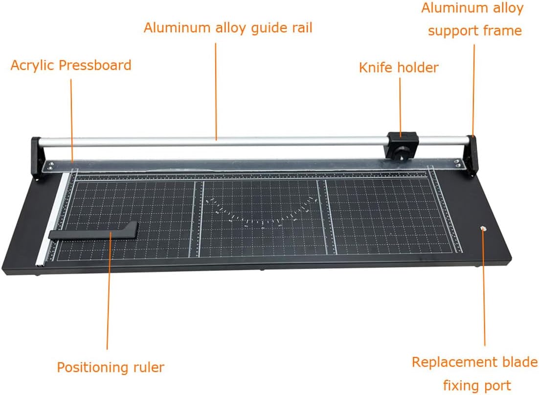 INTBUYING 36 Inch Commercial Manual Precision Rotary Paper Trimmer with an Angle Line Smart Rotary Paper Cutter for Cutting Photo Paper, Film, hot and Cold Laminating Paper, etc
