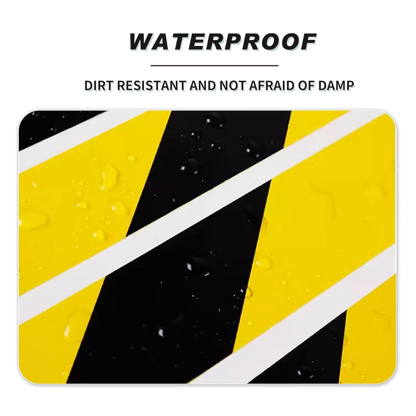 2 Inch x 220 FT Black & Yellow Floor Marking Tape, High-Visibility & Adhesive Hazard Tape for Caution & Aisle Marking, Caution Warning Safety Stripe Tape Roll for Walls Steps Pipes Equipment